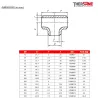 Té égal acier S235 sans soudure (T10) à souder Dimension