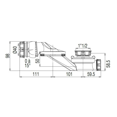 Dimension Siphon pour baignoire extra plat