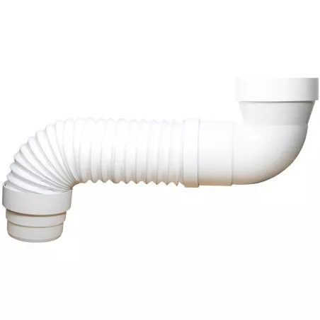 Pipe coudée WC souple extensible PVC Ø100 universel