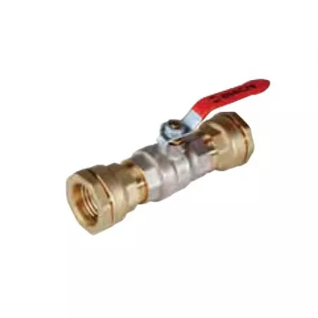 Vanne à sphère laiton titré CW617N femelle - femelle avec raccord pour tube PE