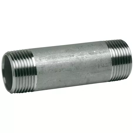 Raccord acier inox 316 mamelon tube longueur 100mm class 150 BSP