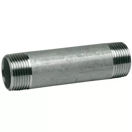 Raccord acier inox 316 mamelon tube longueur 200mm class 150 BSP