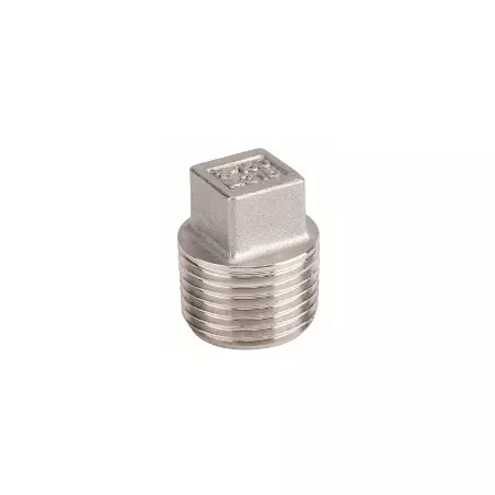 Raccord bouchon mâle tête carrée acier inox ASTM A351 CF8M