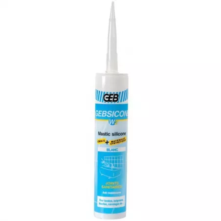 Mastic silicone GEBSICONE W2 blanc