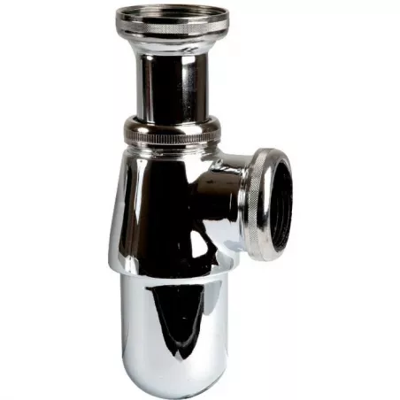 Siphon évier laiton chromé 1"1/2 x 1"1/2 + joint sortie tube Ø40