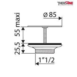 Dimensions Bonde laiton à grille plate grille inox