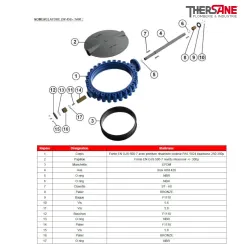 Nomenclature dn450-1400 Robinet papillon à oreilles taraudées corps fonte / inox manchette EPDM ACS