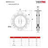 Dimensions robinets seuls DN 200-300 Robinet papillon à oreilles taraudées gamme excellence TTV corps fonte papillon inox