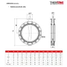 Dimensions robinets seuls DN 450-1400 Robinet papillon à oreilles taraudées gamme excellence TTV corps fonte papillon inox