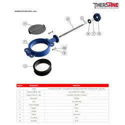 Nomenclature dn50-200 Robinet papillon à oreilles taraudées gamme excellence TTV avec contacts pour réseaux incendie