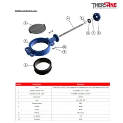 Nomenclature dn50-200 Robinet papillon à oreilles de centrage gamme excellence TTV sans contacts pour réseaux incendie