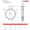 Dimensions dn250-400 Robinet papillon à oreilles de centrage gamme excellence TTV corps fonte papillon fonte / inox 