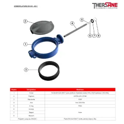 Nomenclature dn250-400 Robinet papillon à oreilles de centrage gamme excellence TTV corps fonte papillon inox manchette FKM