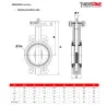 Dimension dn32-200 Robinet papillon à oreilles de centrage gamme excellence TTV corps fonte papillon inox manchette FKM