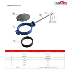 Nomenclature dn250-300 Robinet papillon à oreilles de centrage gamme excellence TTV corps fonte papillon uranus B6