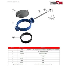 Nomenclature DN 250-400 Robinet papillon à oreilles de centrage gamme excellence TTV corps fonte papillon inox poli 