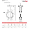 Dimensions Robinets Seuls DN 32- 200 Robinet papillon à oreilles de centrage gamme excellence TTV corps fonte papillon inox poli