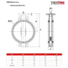 Dimensions Robinets Seuls DN 250-400 Robinet papillon à oreilles de centrage gamme excellence TTV corps fonte papillon inox poli