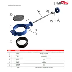 Nomenclature DN 32-200 Robinet papillon à oreilles de centrage gamme excellence TTV corps fonte papillon inox