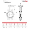 Dimensions robinets seuls DN 32-200 Robinet papillon à oreilles de centrage gamme excellence TTV corps fonte papillon inox