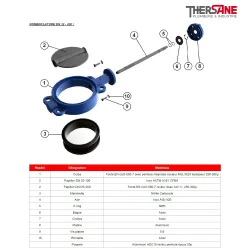 Nomenclature dn32-200 Robinet papillon à oreilles de centrage gamme excellence TTV corps fonte papillon fonte / inox