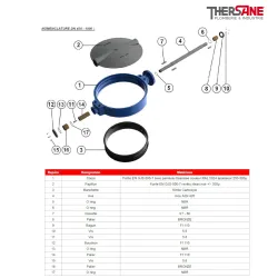 Nomenclature dn450-1000 Robinet papillon à oreilles de centrage gamme excellence TTV corps fonte papillon fonte / inox