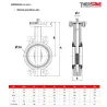 Dimensions robinet seul dn32-200 Robinet papillon à oreilles de centrage gamme excellence TTV corps fonte papillon fonte / inox