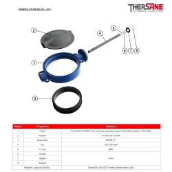 Nomenclature dn250-400 Robinet papillon à oreilles de centrage gamme excellence TTV corps fonte papillon inox manchette EPDM