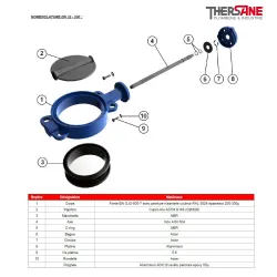 Nomenclature DN 32-200 Robinet papillon à oreilles de centrage gamme excellence TTV corps fonte papillon cupro alu manchette NBR