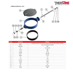 Nomenclature DN 450-1400 Robinet papillon à oreilles de centrage gamme excellence TTV corps fonte papillon cupro alu