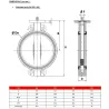 Dimension dn 250-400 Robinet papillon à oreilles de centrage gamme excellence TTV corps fonte papillon inox manchette EPDM