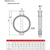 Dimension dn 450-1400 Robinet papillon à oreilles de centrage gamme excellence TTV corps fonte papillon inox manchette EPDM