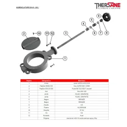 Nomenclature dn40-200 Robinet papillon à oreilles de centrage gamme excellence TTV metal / metal non étanche corps acier