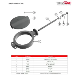 Nomenclature dn250-400 Robinet papillon à oreilles de centrage gamme excellence TTV metal / metal non étanche corps acier