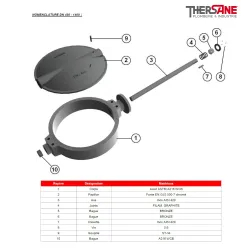 Nomenclature dn450-1400 Robinet papillon à oreilles de centrage gamme excellence TTV metal / metal non étanche corps acier