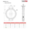 Dimension dn250-400 Robinet papillon à oreilles de centrage gamme excellence TTV metal / metal non étanche corps acier