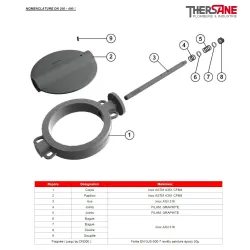 Nomenclature dn250-400 Robinet papillon à oreilles de centrage gamme excellence TTV metal / metal non étanche