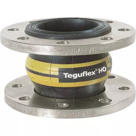 Compensateur de dilatation industriel TEGUFLEX® entraxe 130mm nitrile hydrogéné (HNBR) à brides DOUBLE JAUNE